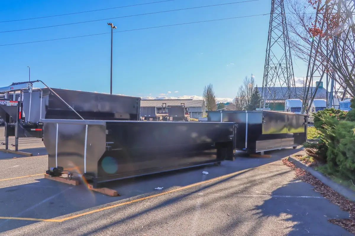 Roll-off dumpster ready for waste disposal at job site for Residential Dumpster Rental in Brookfield